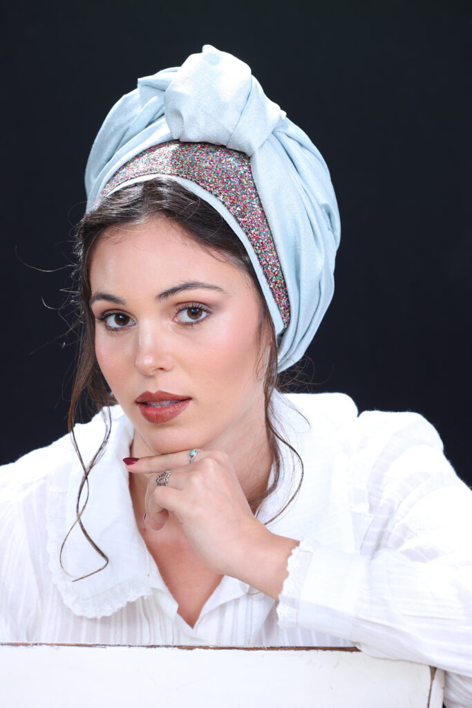 מטפחת דגם ישפה מנטה - סרט כהה